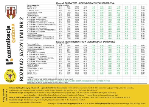 Szczegółowy rozkład jazdy oraz mapki z przebiegiem trasy